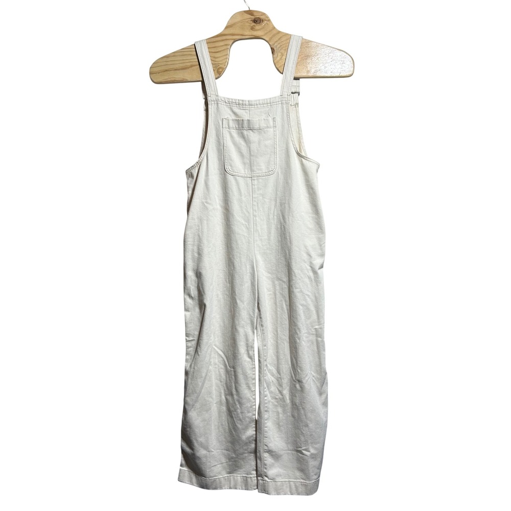 NEW Aerie Cream Denim Overalls Womens Medium Off White $88